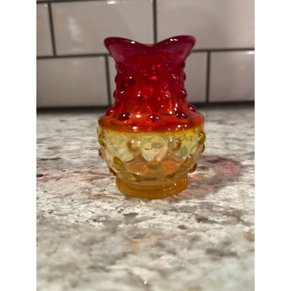 Kanawha Vintage Amberina hobnail 3.5" glass pitcher - Picture 5 of 10